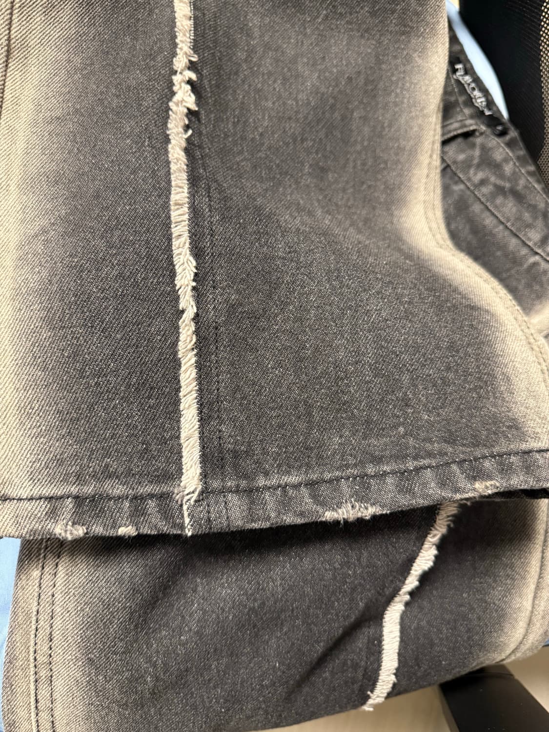 플레이버리즘 컷 오프 블리치 워시드 데님 팬츠 L사이즈 상품이미지7