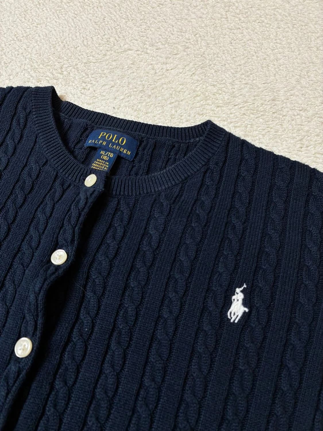 폴로 랄프로렌 크롭 미니 케이블 니트 가디건 PN7225 상품이미지3