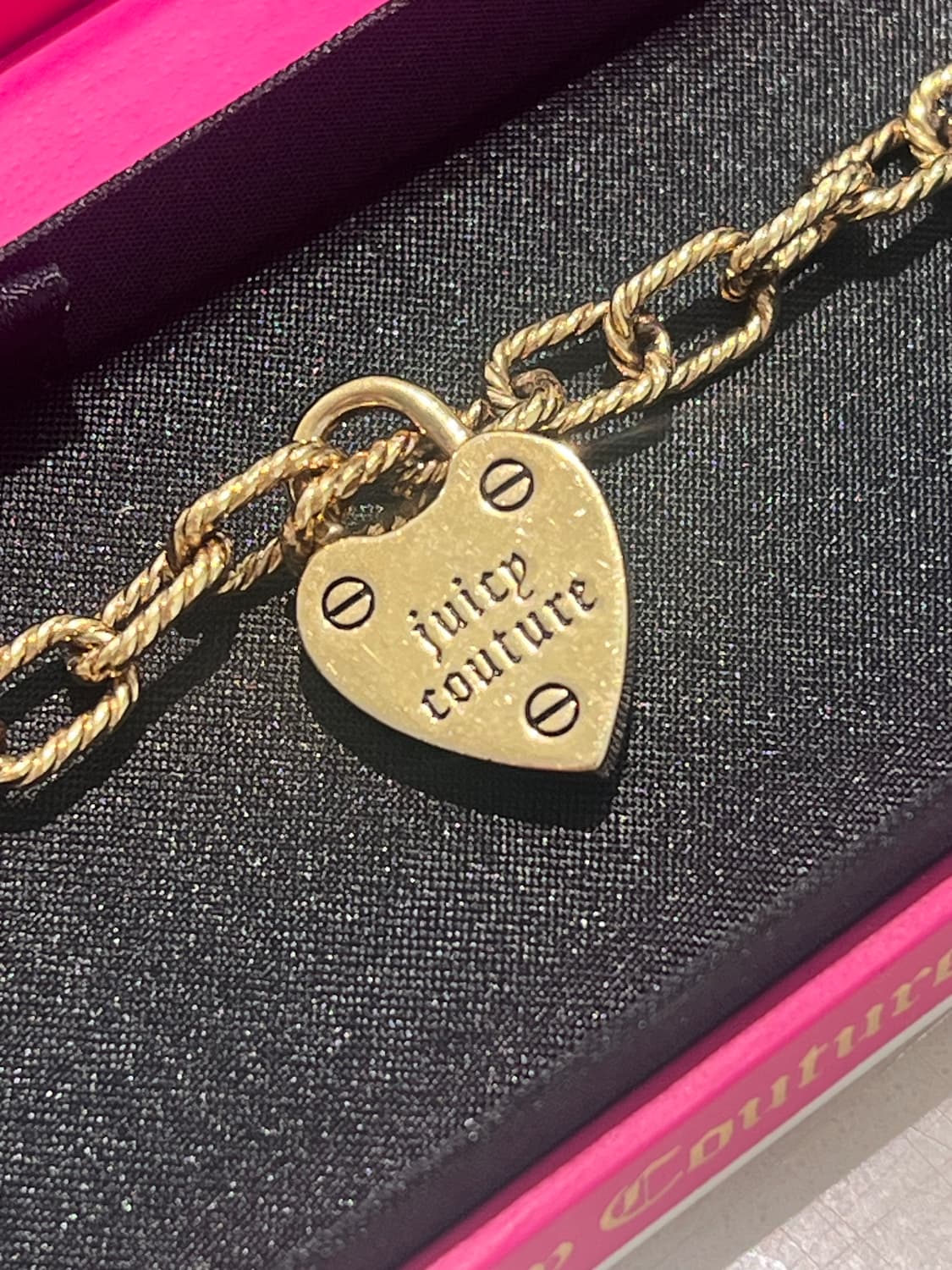 Y2k Juicy couture 쥬시꾸뛰르 하트 자물쇠 체인 브레이슬릿 상품이미지5