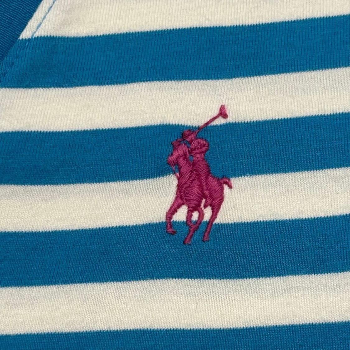 RALPH LAUREN 스포츠 우먼스 스트라이프 V넥 티셔츠 S 상품이미지2