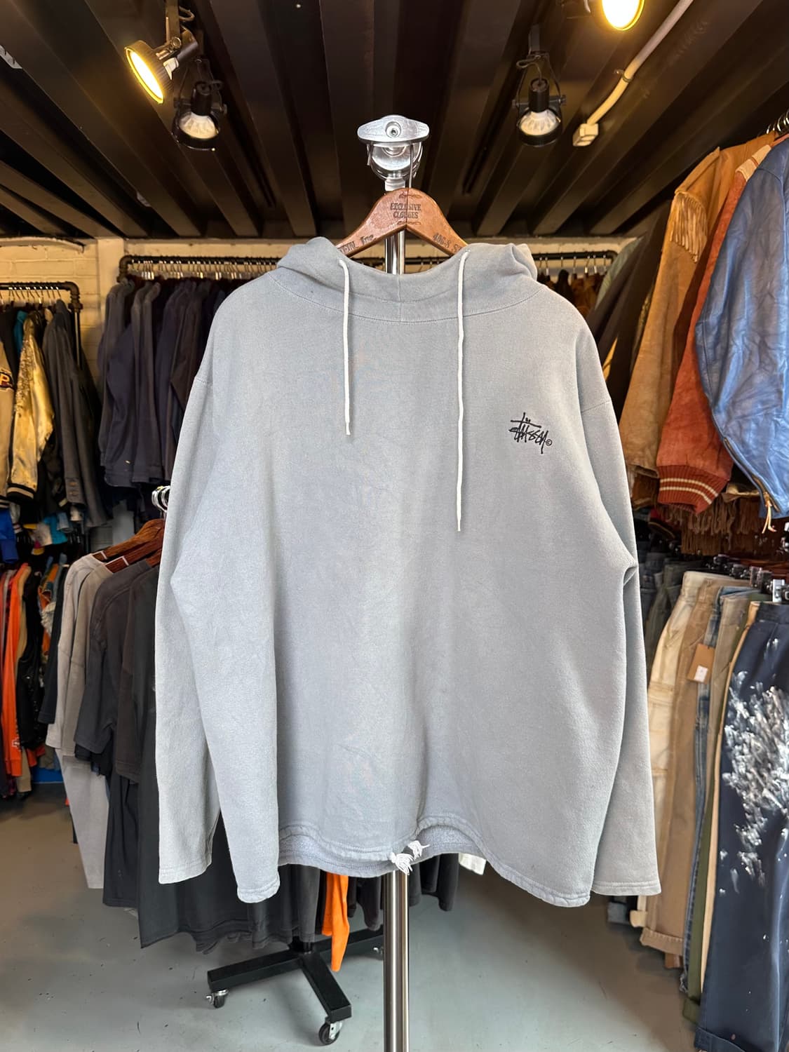 80s 스투시 로고 스웻 후드 made in usa 상품이미지1