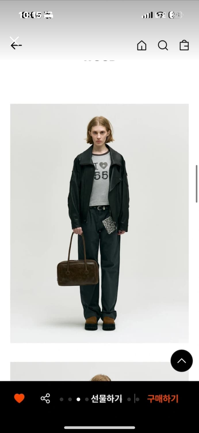 마지셔우드 소프트 보스턴백 워시드브라운 상품이미지7