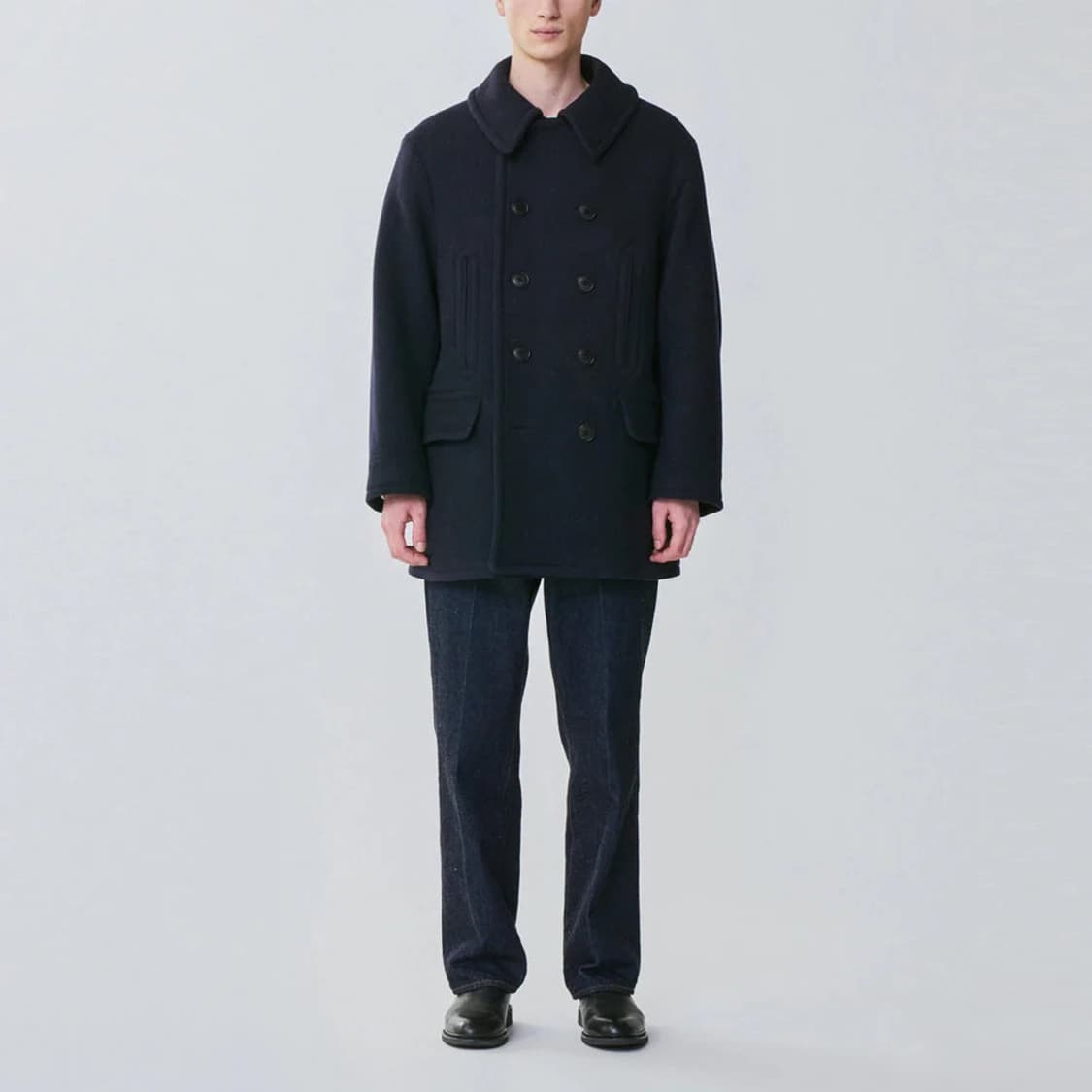 [42] 캡틴선샤인 / 23FW 울 멜튼 피코트 / 네이비 상품이미지4