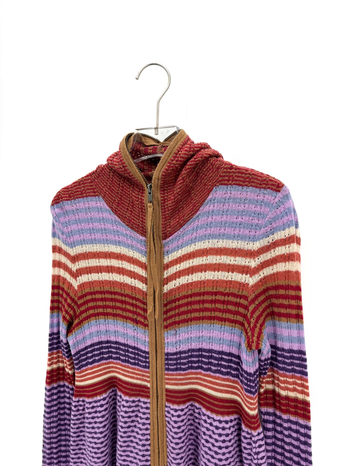 빈티지 울 블렌드 스트라이프 니트 집업 상품이미지5