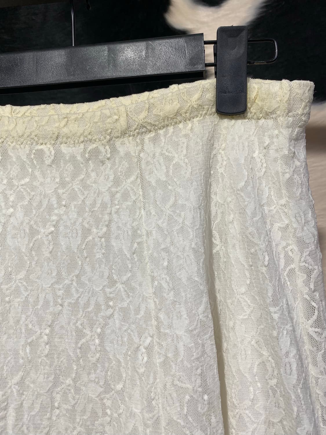 Japanese vtg 레이스 트리밍 언발 미디스커트 상품이미지5