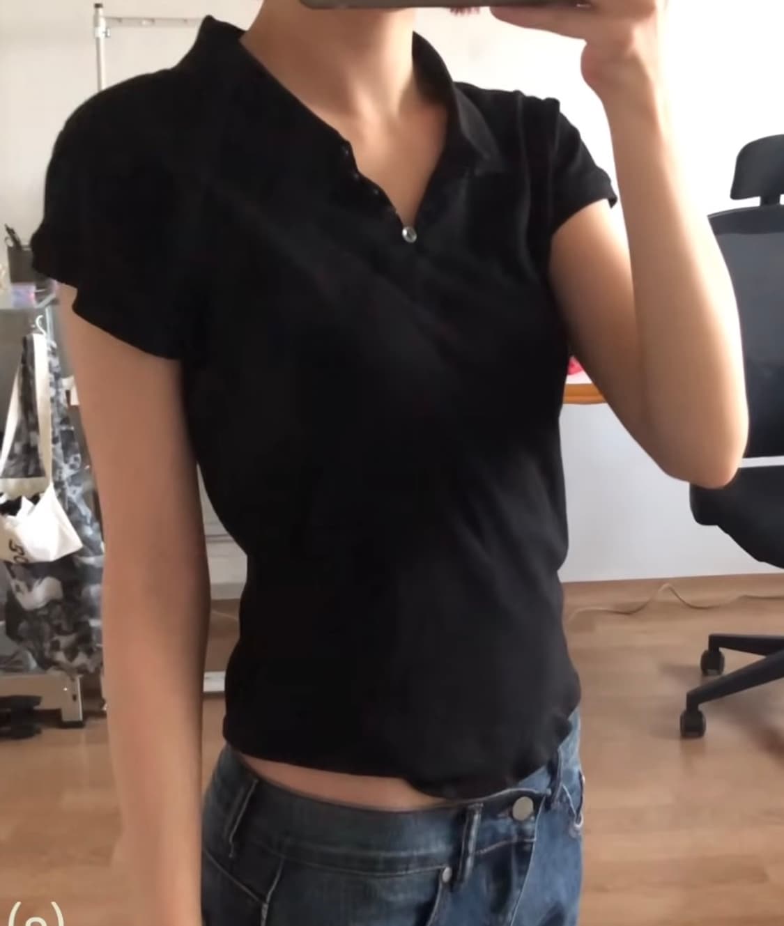 스웨이드 기명 콜라보 슬림 pk티 카라티 블랙(m) 상품이미지1
