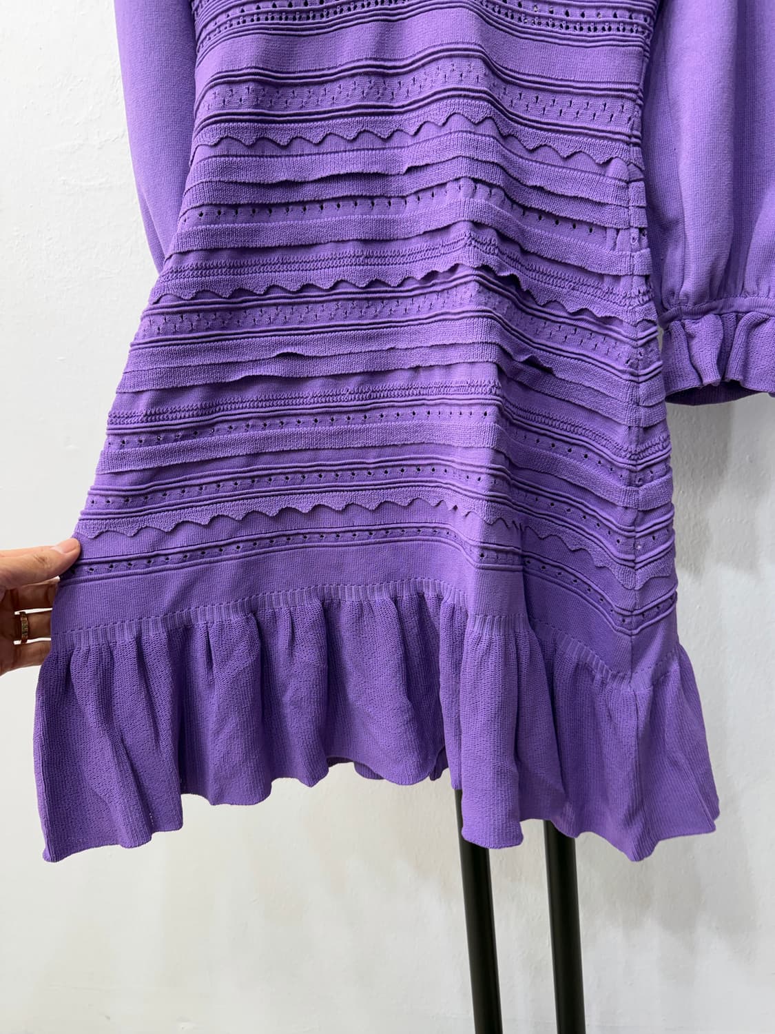 정품) 산드로 신형 퍼플 브이넥 원피스 2  상품이미지4