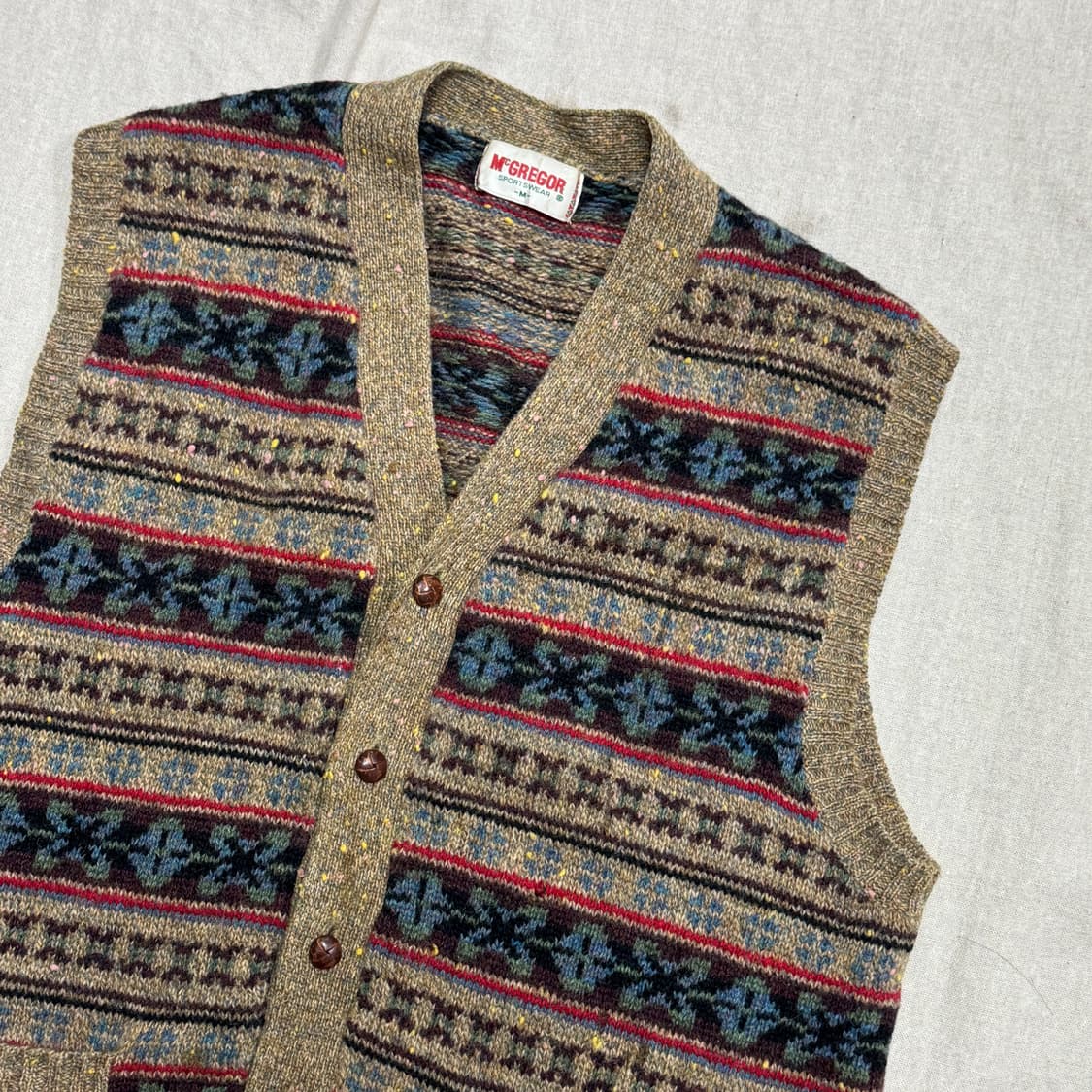 맥그리거 빈티지 에스닉 패턴 울 베스트 M 상품이미지2
