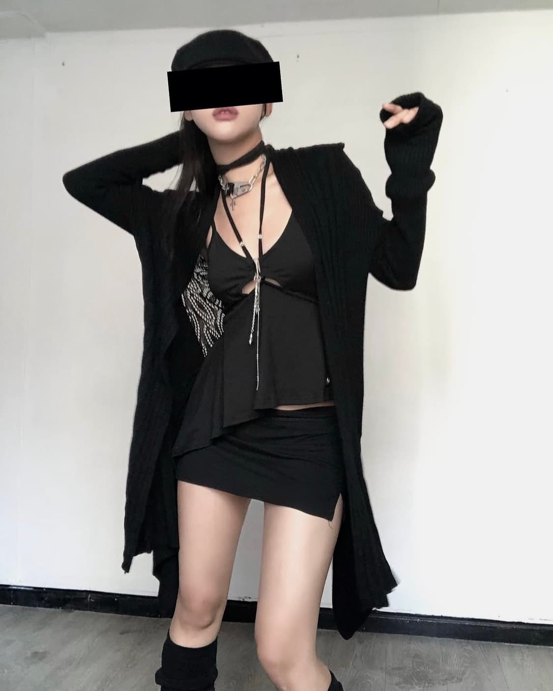 Vintage black long cardigan 상품이미지3