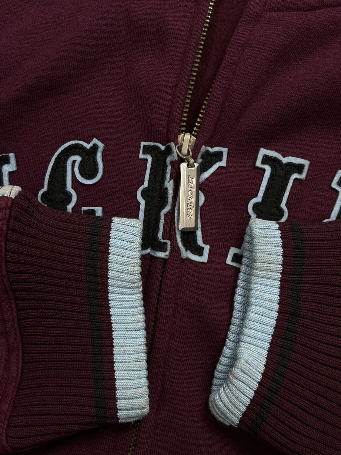 디키즈 빅로고 버건디 니트 집업 100 상품이미지7