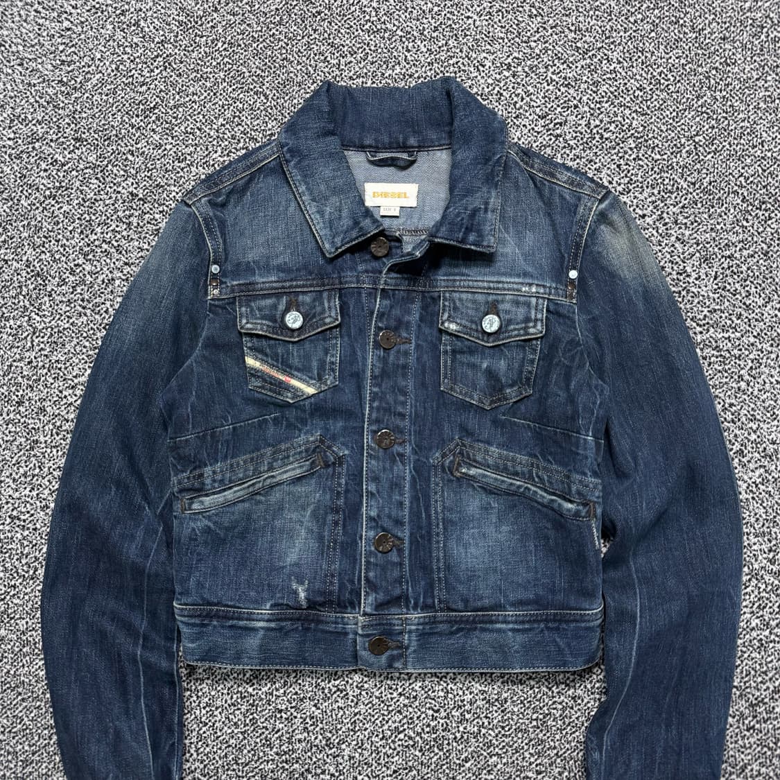Name : DIESEL 디젤 데님 워싱 멀티포켓 크롭 청자켓 :)  상품이미지2
