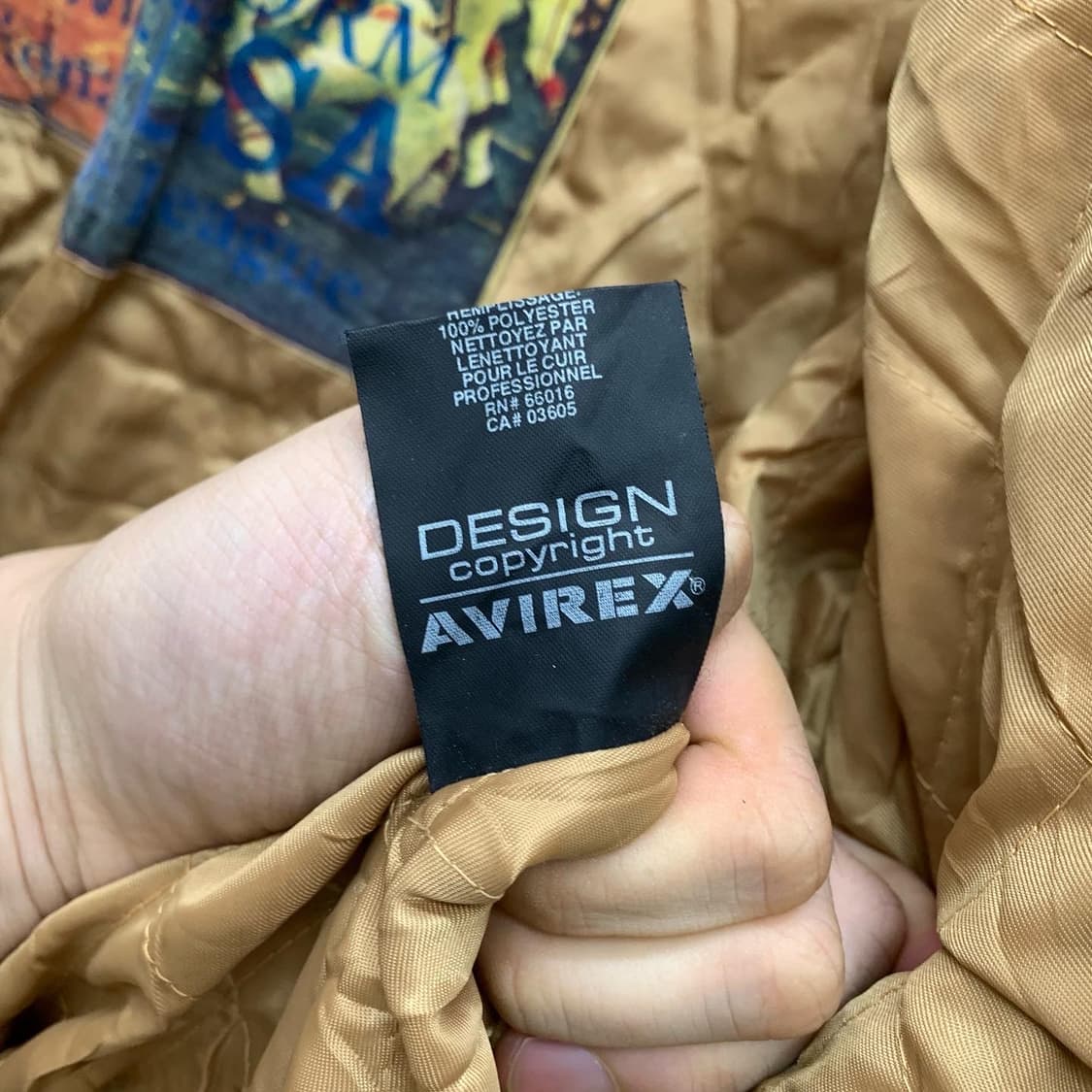 아비렉스 크림 빅로고 리얼레더 바시티 자켓 상품이미지8