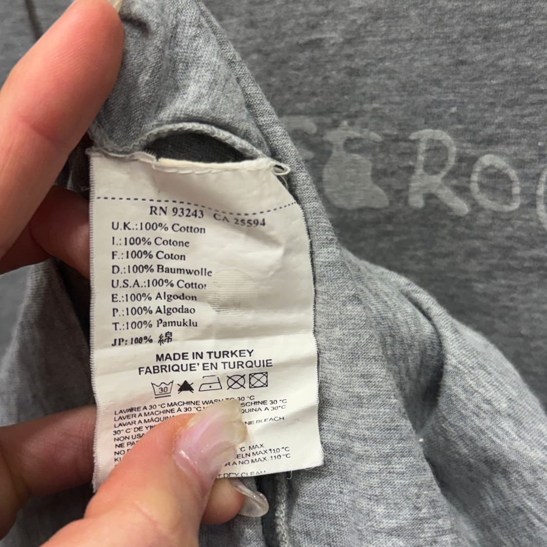 디젤 반팔 티셔츠 블랙골드 스컬 그래픽 프린팅 디테일 코튼 그레이 상품이미지8