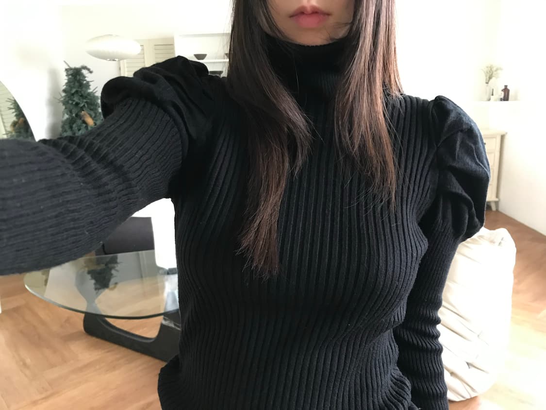 vintage puff turtle neck knit 상품이미지1