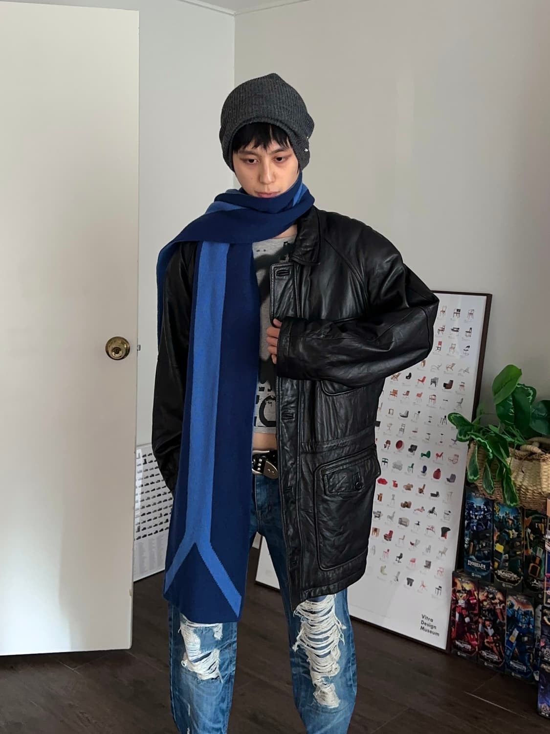 Gap 블루 콘트라스트 머플러 상품이미지4