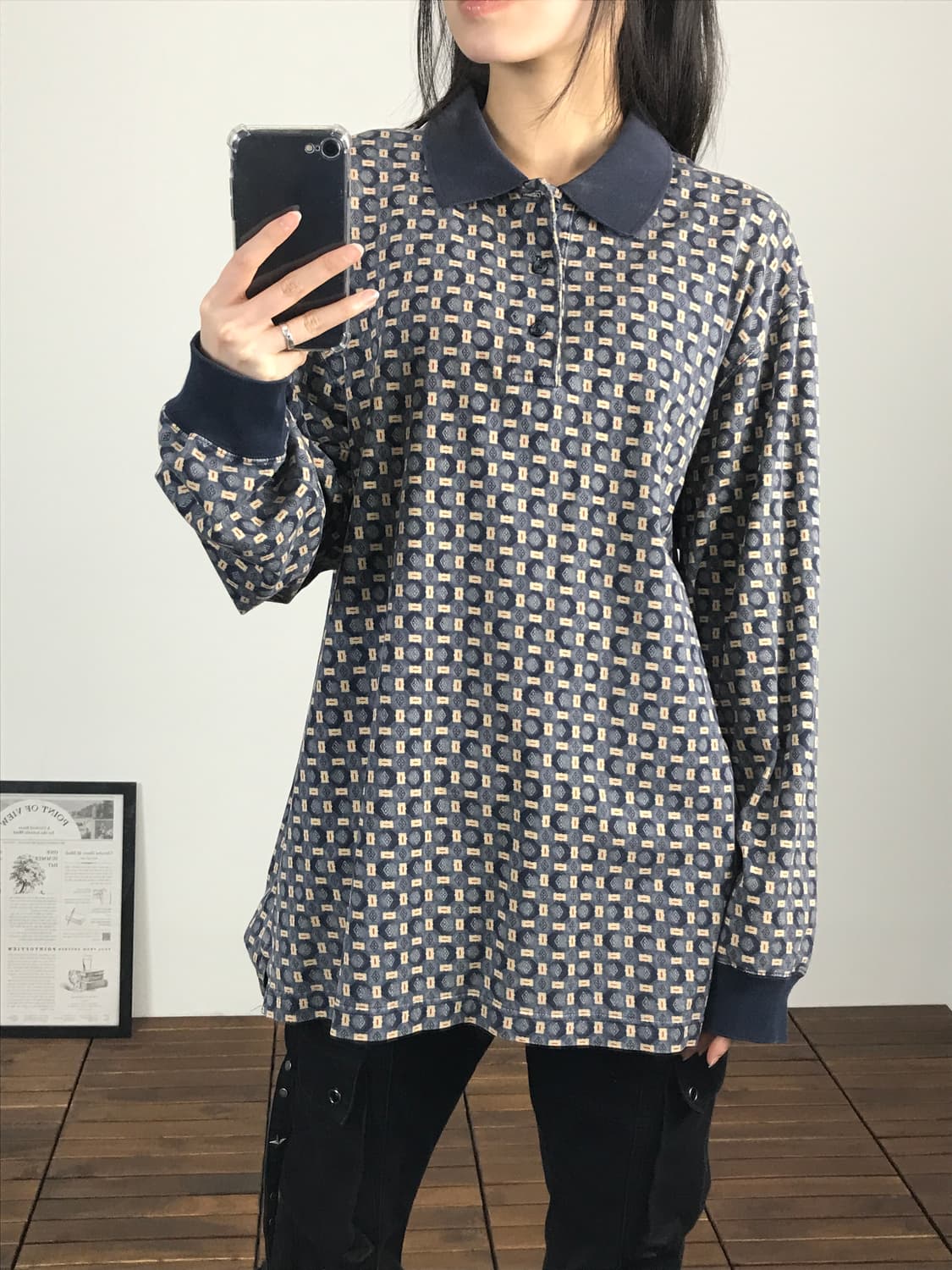 CHAPS RL Pattern Long Sleeve Polo 상품이미지2