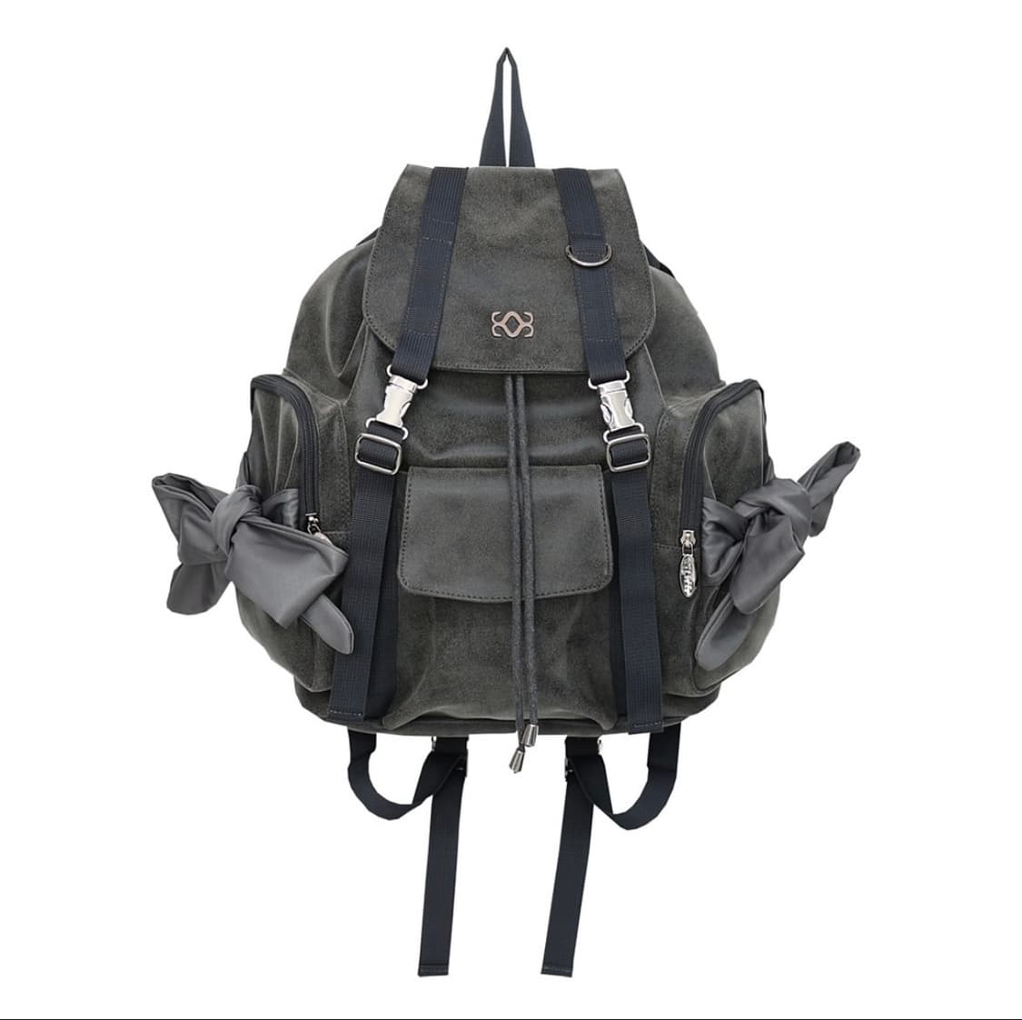 시월107 siweol107 누벅 보우 백팩 차콜 상품이미지1