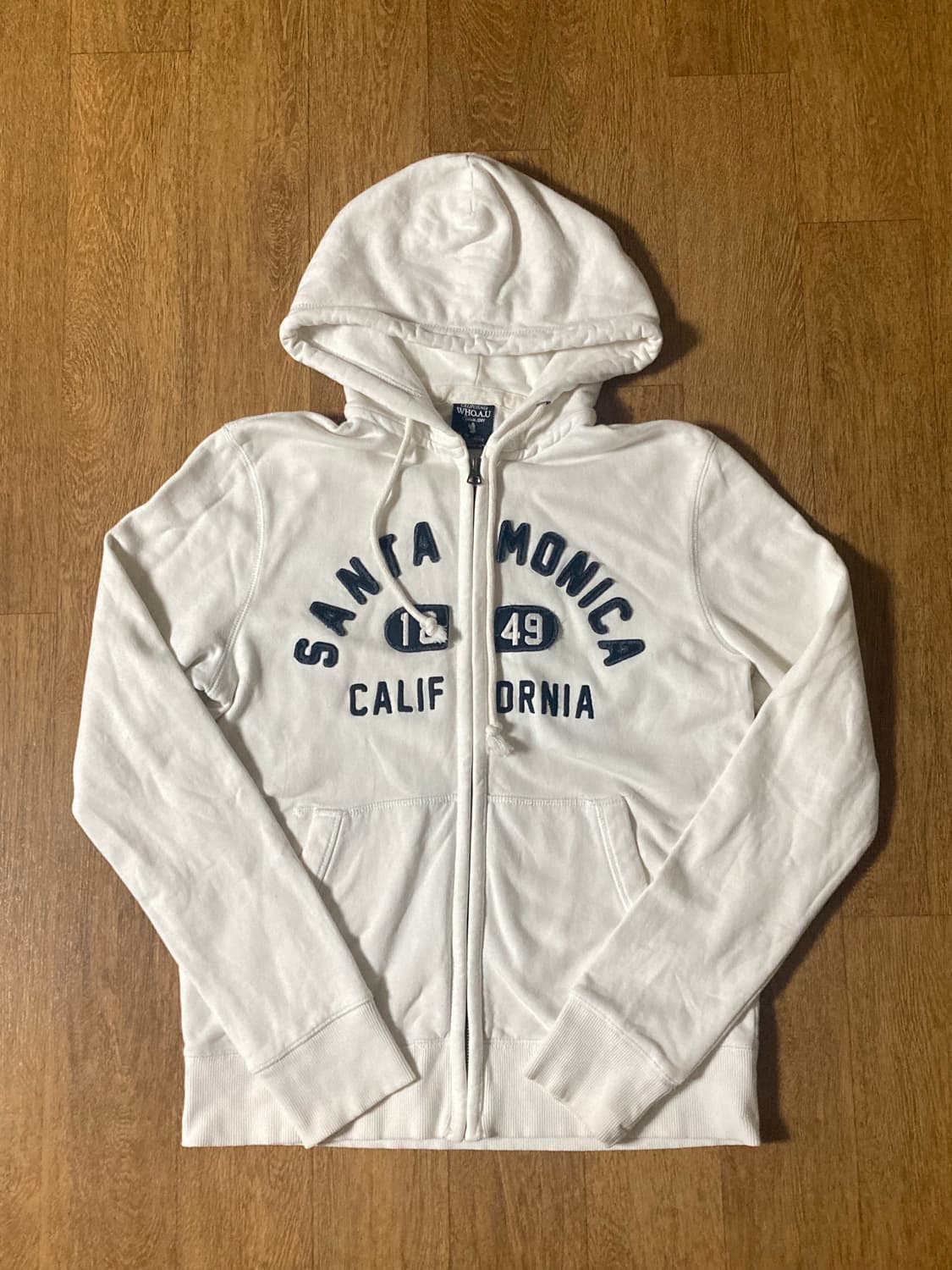 후아유 화이트 크림 후드집업 m 상품이미지1