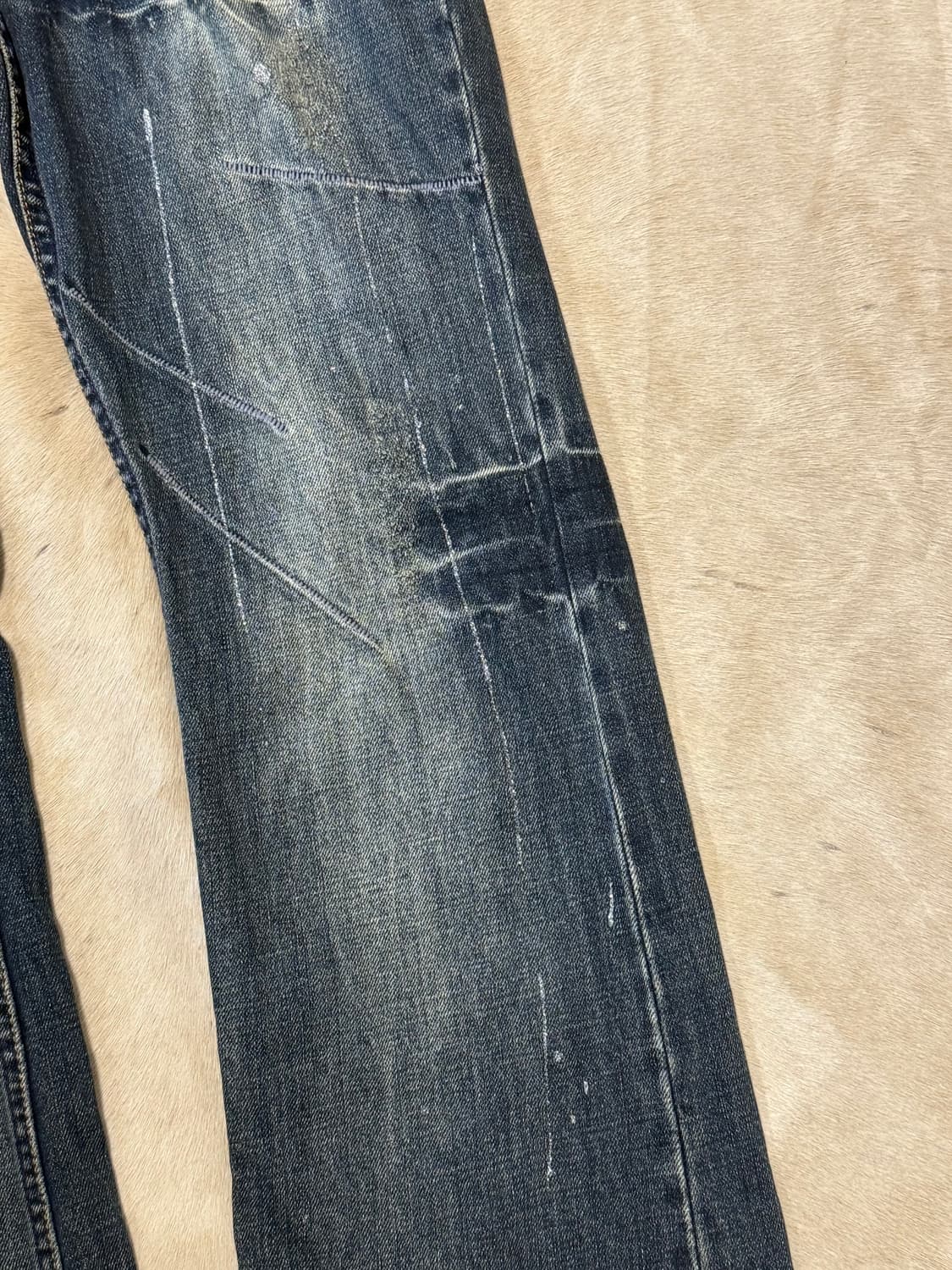 페인팅디테일 워싱 데님펜츠 상품이미지5