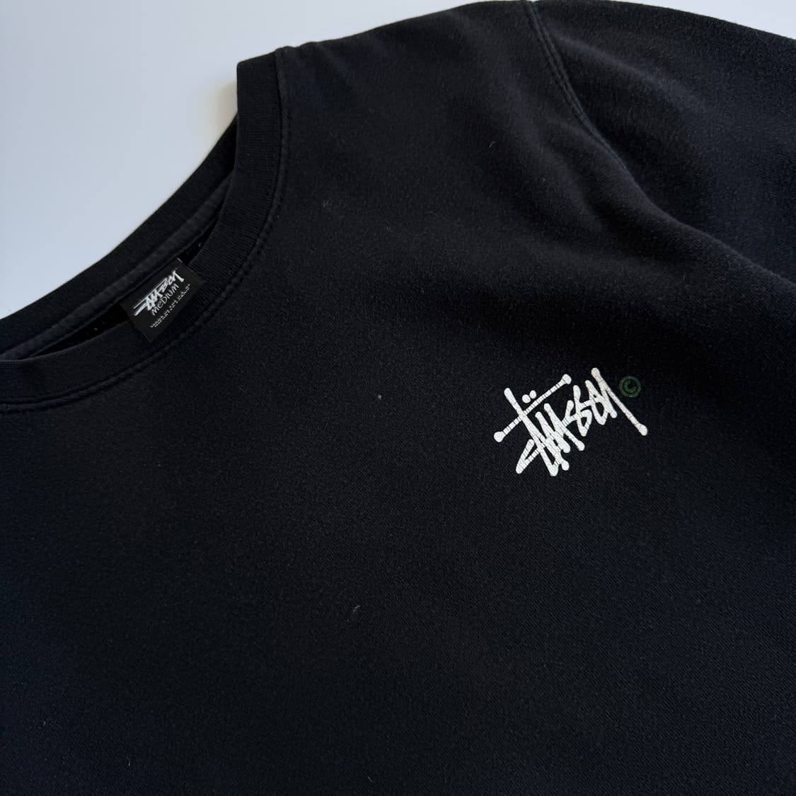 Stussy  스투시 베이직 빅스탁 로고 블랙 맨투맨  상품이미지2