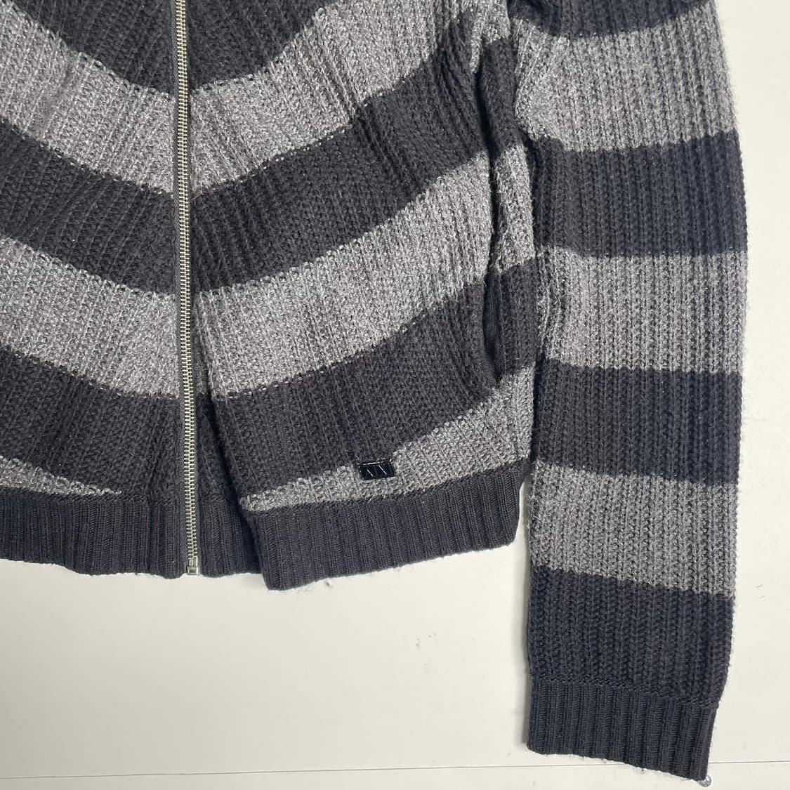 Armani 대각 스트라이프 울 블렌드 집업 후디 상품이미지5