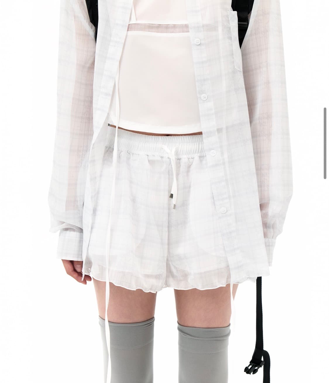 Ojos 오호스 플래드 셋업 화이트 plaid setup 02 상품이미지2