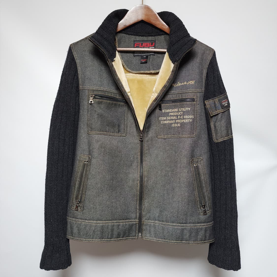 FUBU 울 생지 니트집업 자켓 상품이미지2