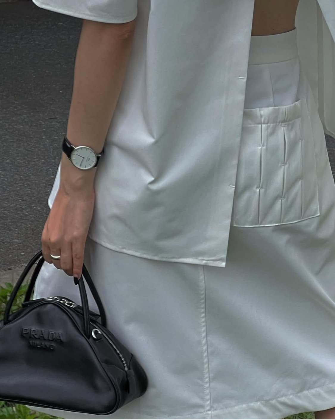 트리밍버드 Inverted pleats set-up skirt ivory 상품이미지5