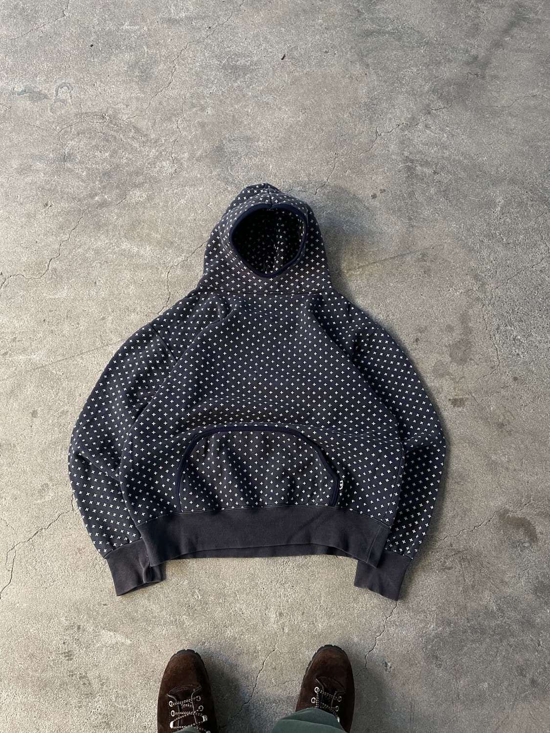 00s goodenough sashiko navy hoodie 상품이미지2