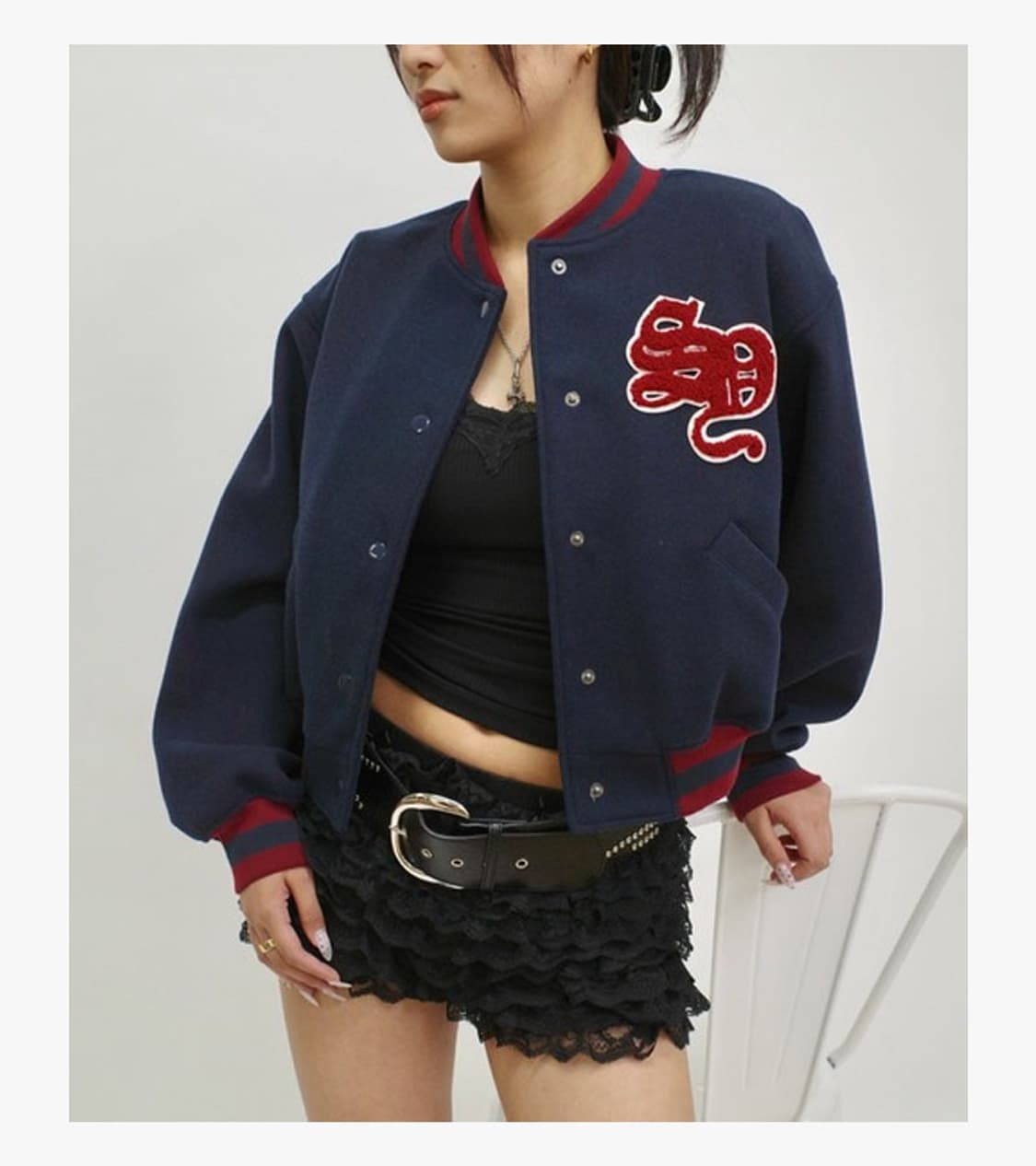 WHO’S WHO GALLERY - CROP VARSITY JACKET 상품이미지2
