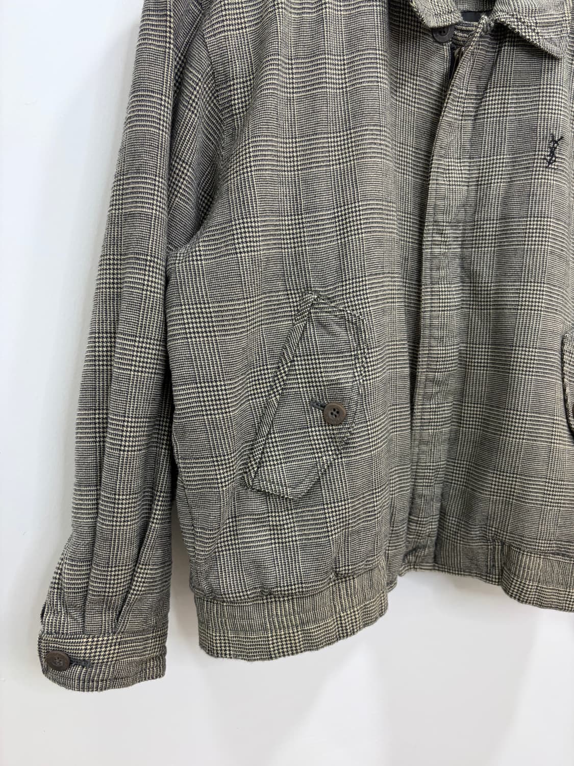 입생로랑 체크 울 혼방 봄버 자켓  상품이미지6