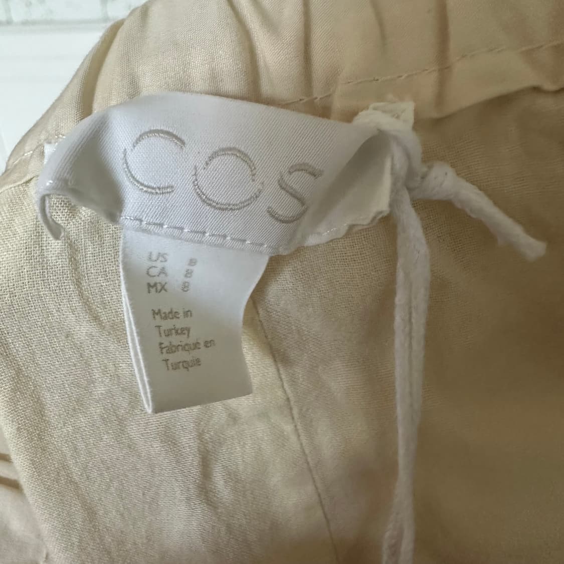 우먼8 COS 코스 코튼 와이드 팬츠 아이보리 새상품 상품이미지5