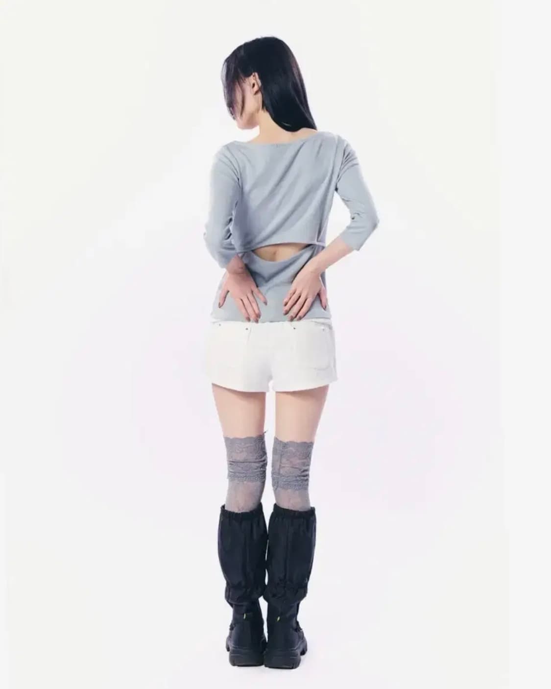 셋업이엑스이 DOUBLE CUT-OUT TOP / MINT GRAY 상품이미지4