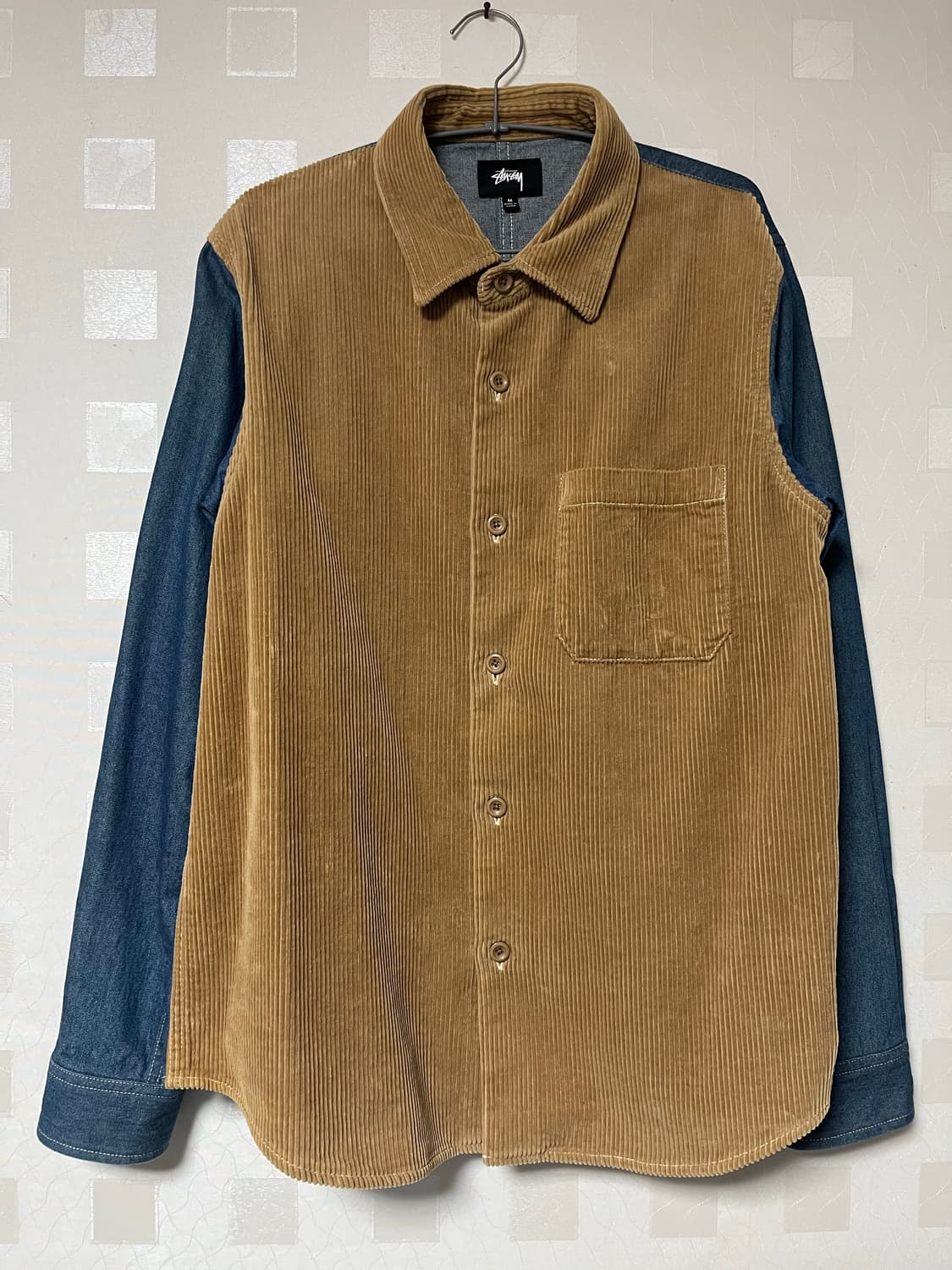 스투시 코듀로이 믹스 데님 셔츠 M 상품이미지1