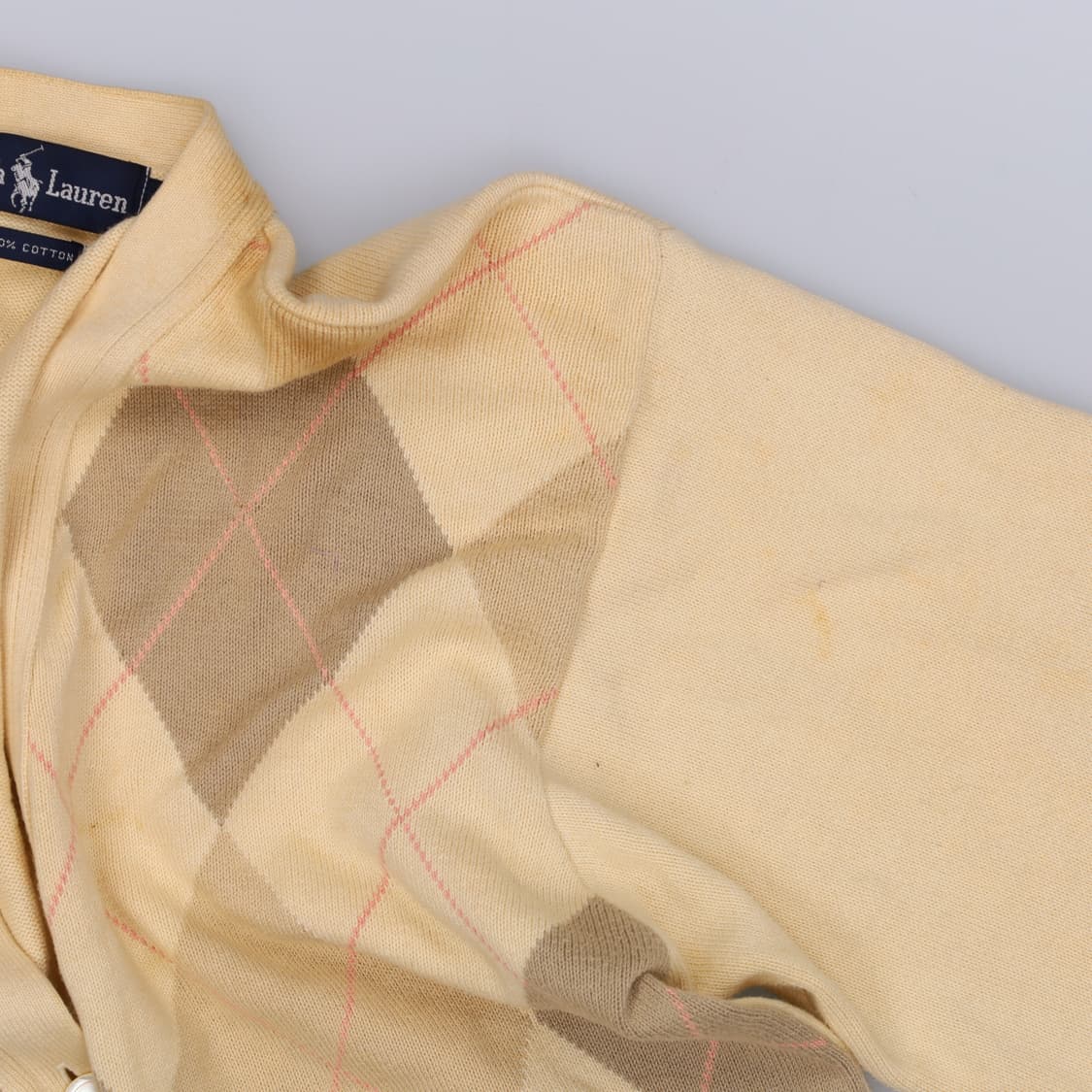 100 폴로 아가일 코튼 가디건 0325H1 상품이미지6