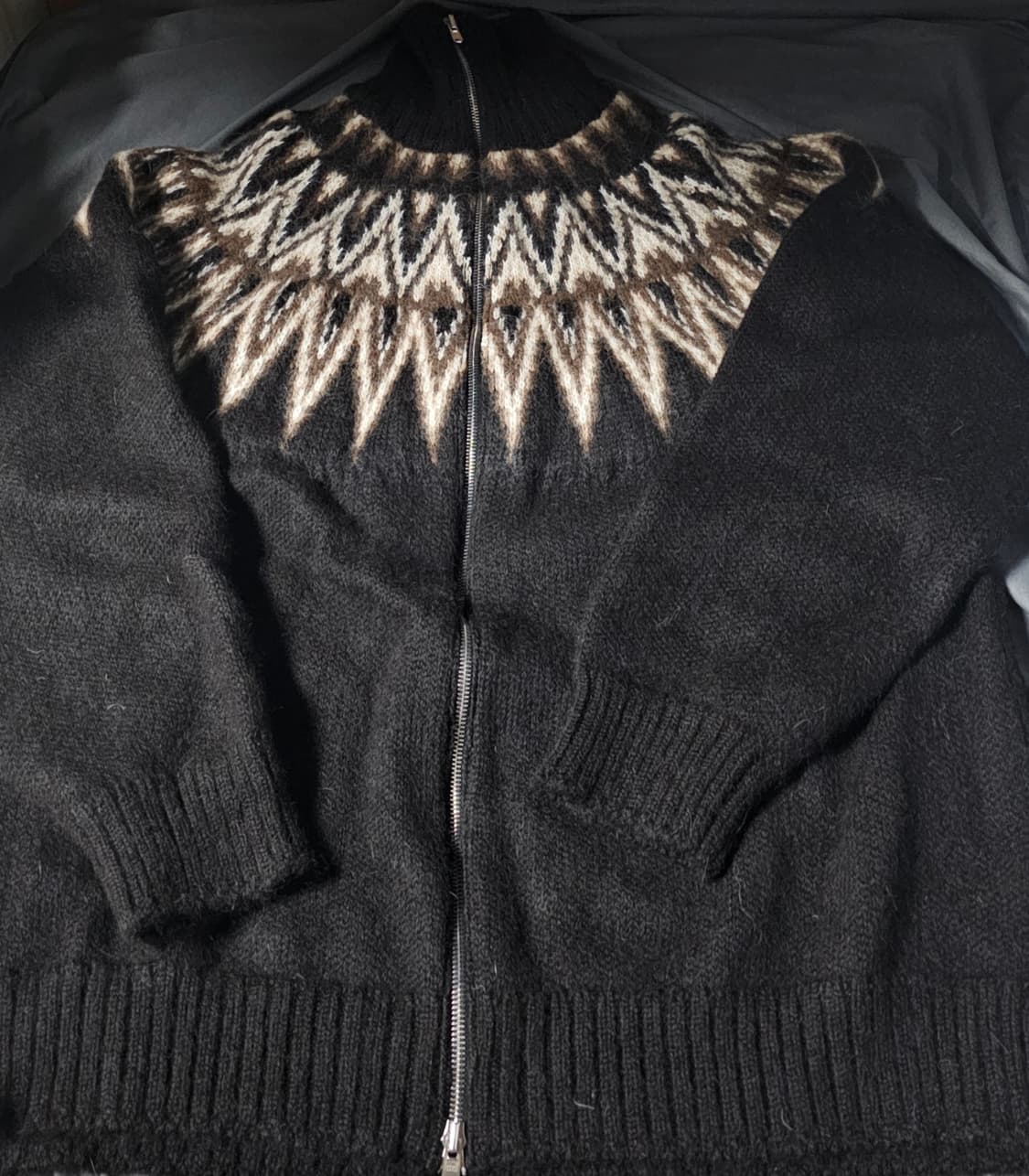 [3] 마카웨어 23aw 스노우패턴 드라이버스 점퍼 알파카 니트 스웨터 상품이미지6