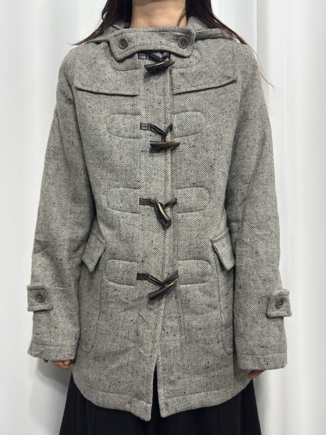 via roma wool duffle hood coat 상품이미지3