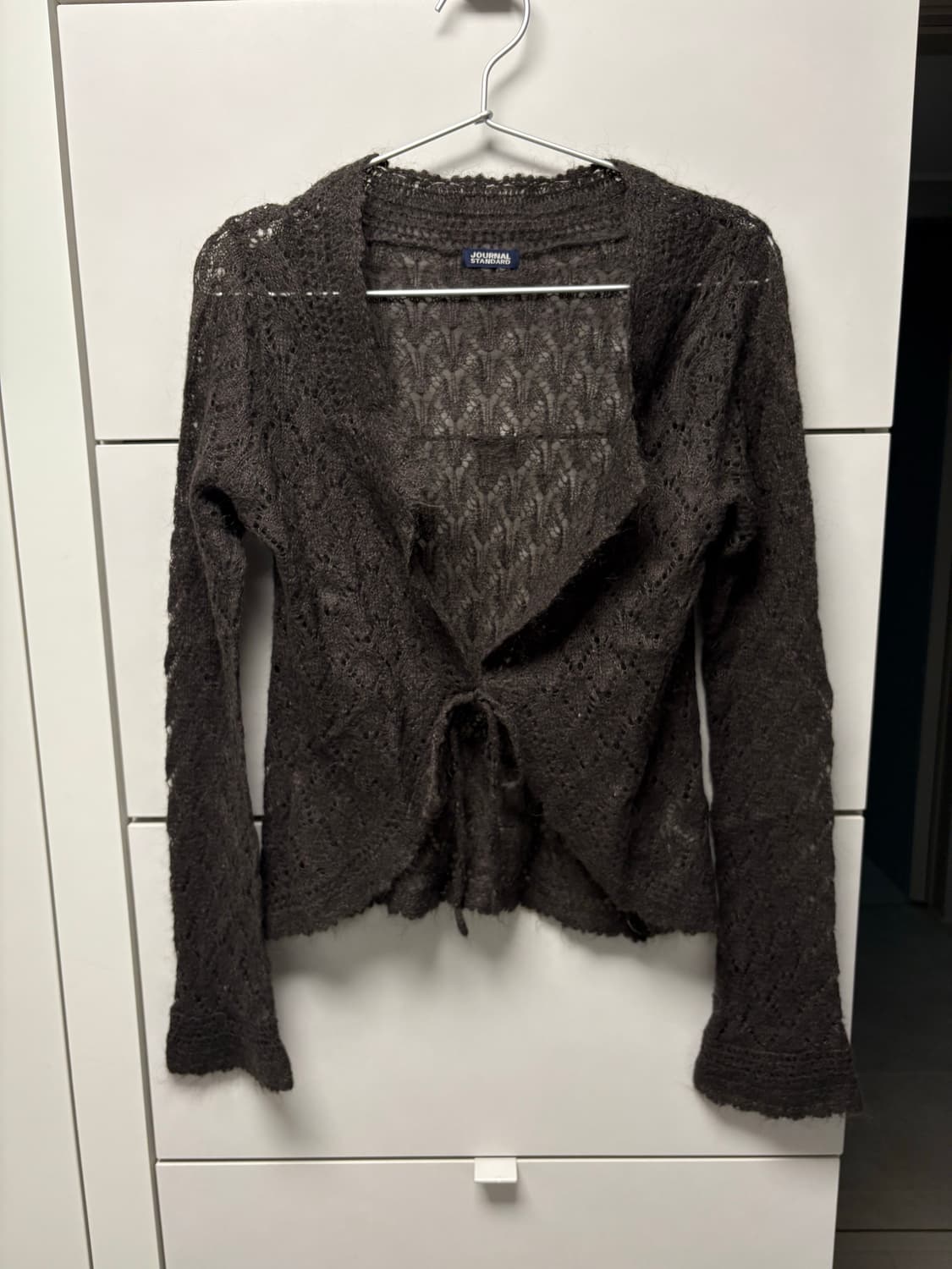 빈티지 브라운 레이스 니트 가디건 55사이즈 상품이미지1