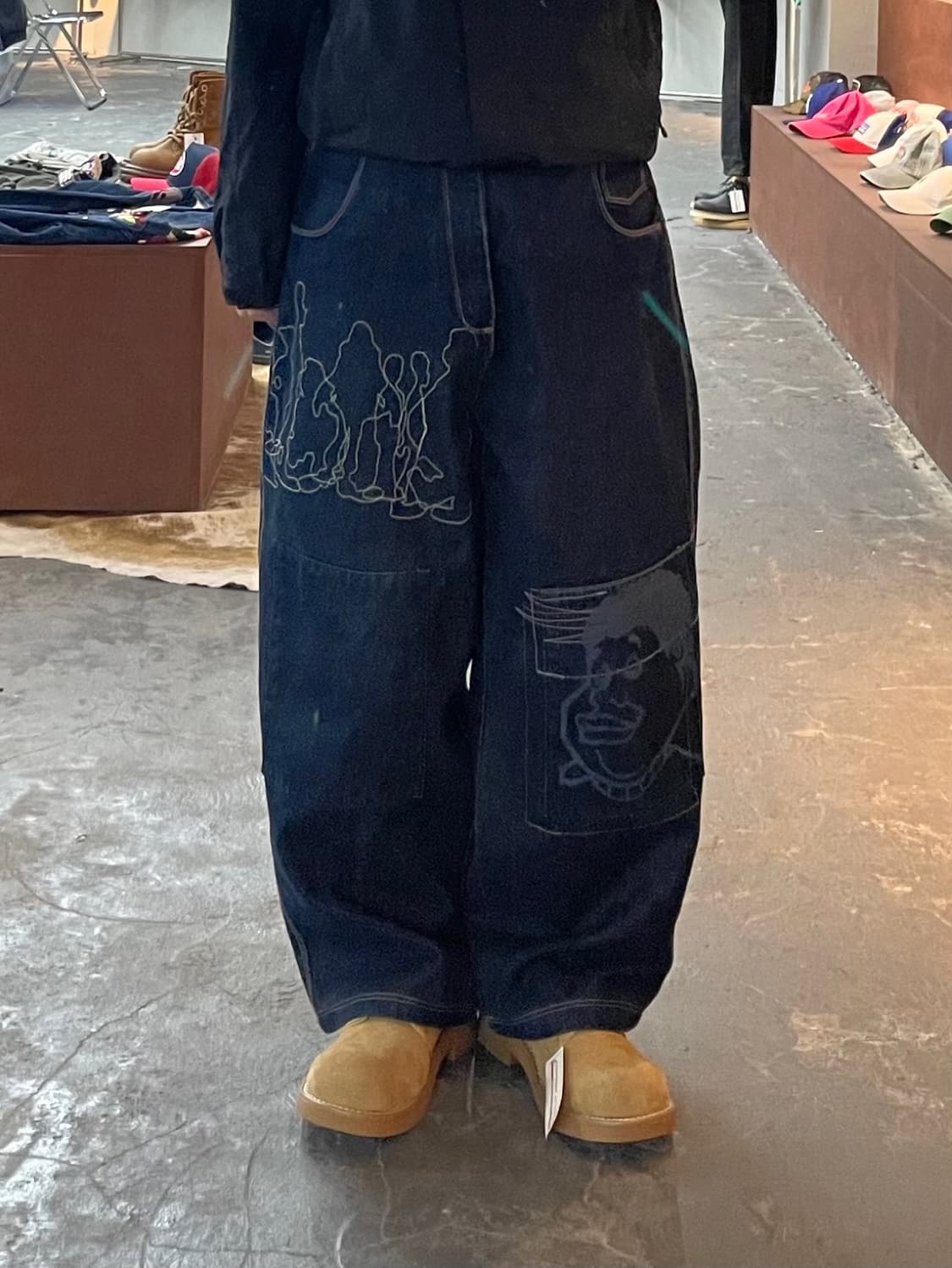 후부 90s 빈티지 플래티넘 배기 데님팬츠 H2109 상품이미지1