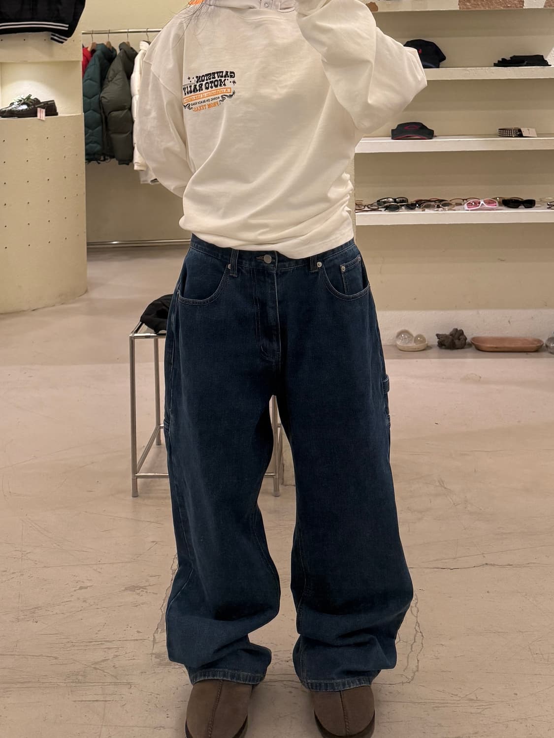 고스트리퍼블릭 카펜터 중청 와이드 데님 팬츠 U884 상품이미지1