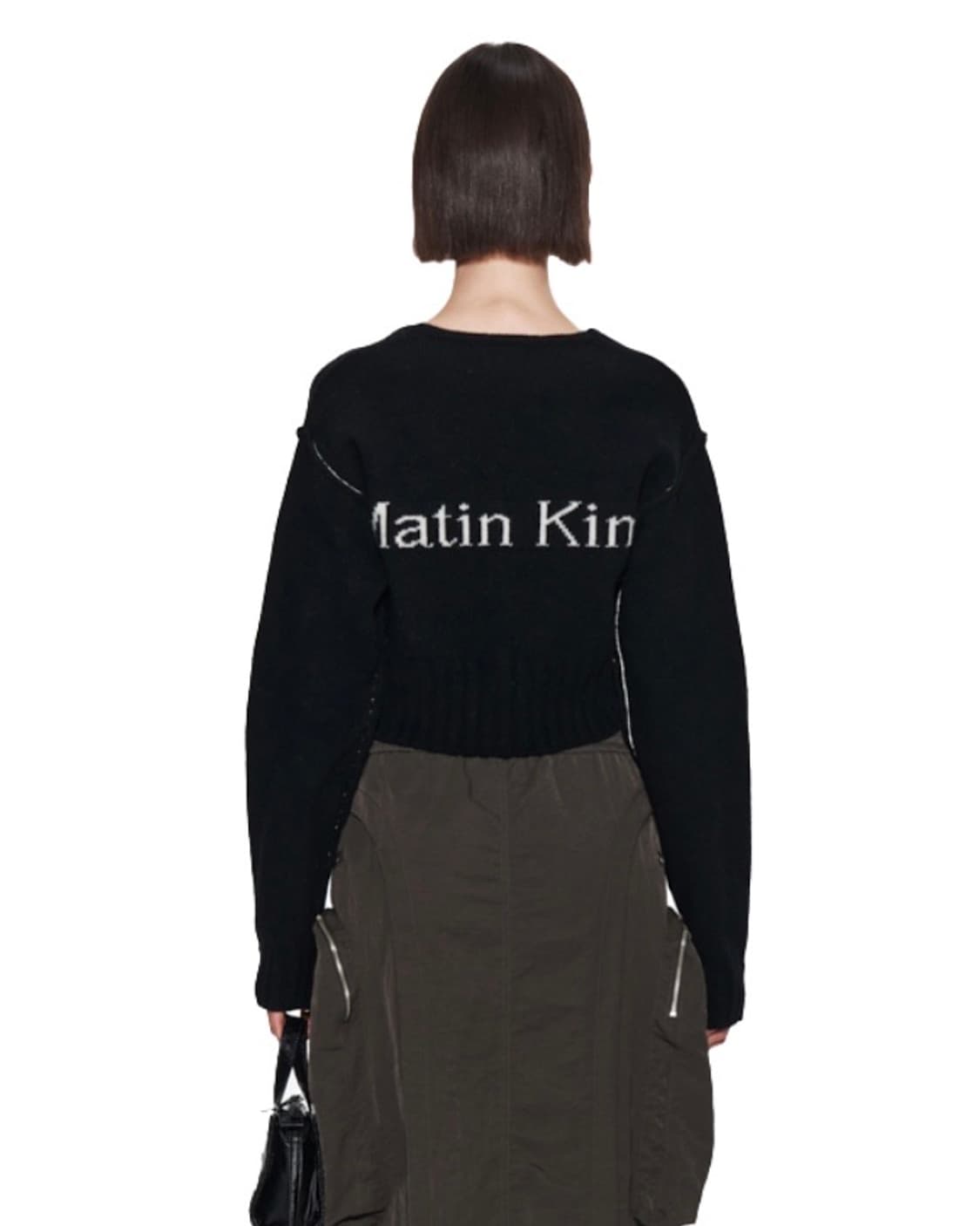 마뗑킴 마뗑 스티치 포인트 크롭 가디건 블랙 상품이미지5