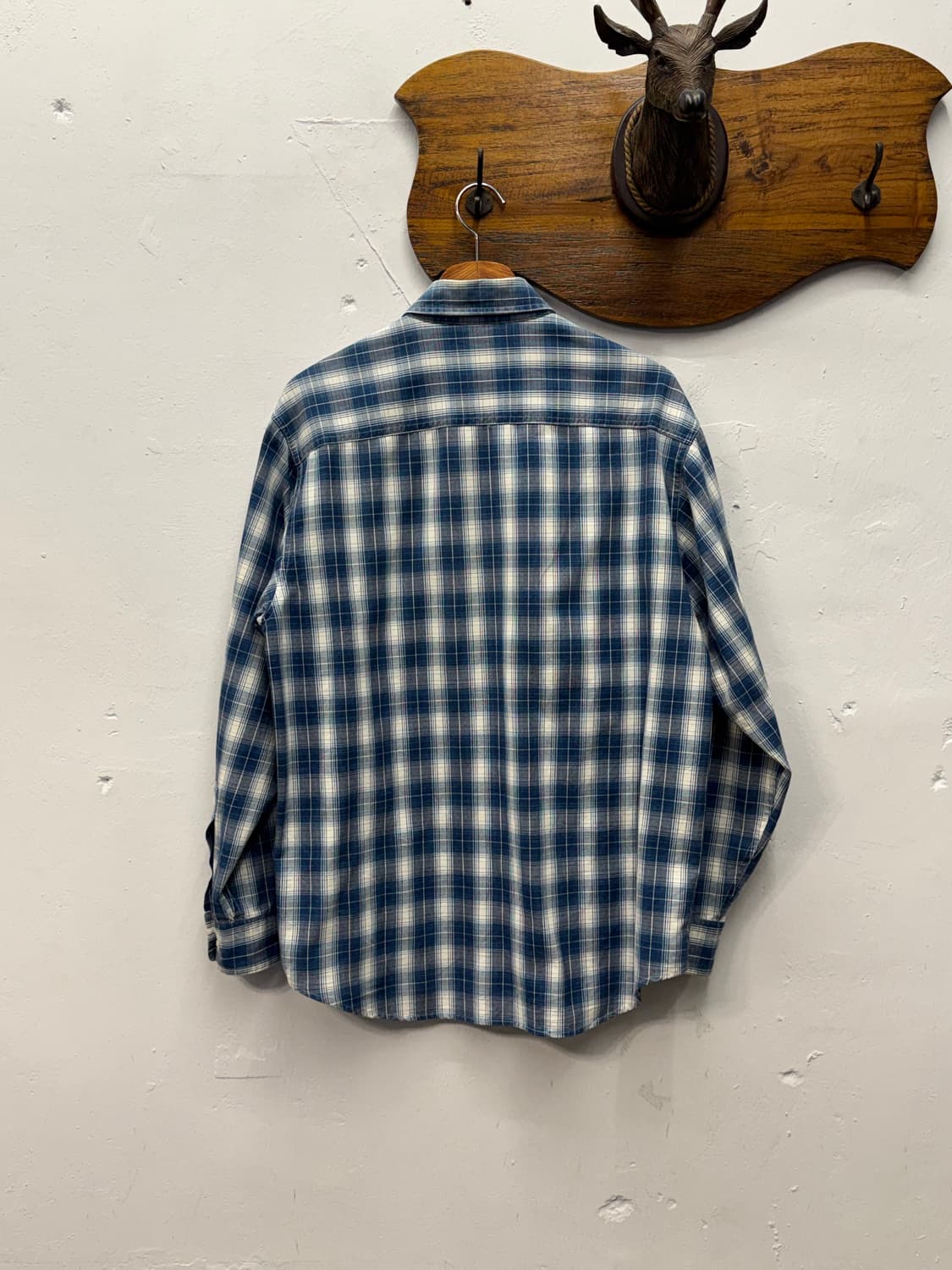 Old GAP Blue Plaid Button-Down Shirt 상품이미지5