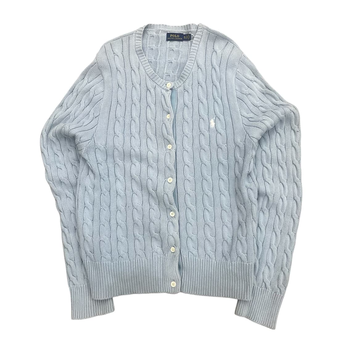 폴로 랄프로렌 케이블 가디건 하늘색 상품이미지1