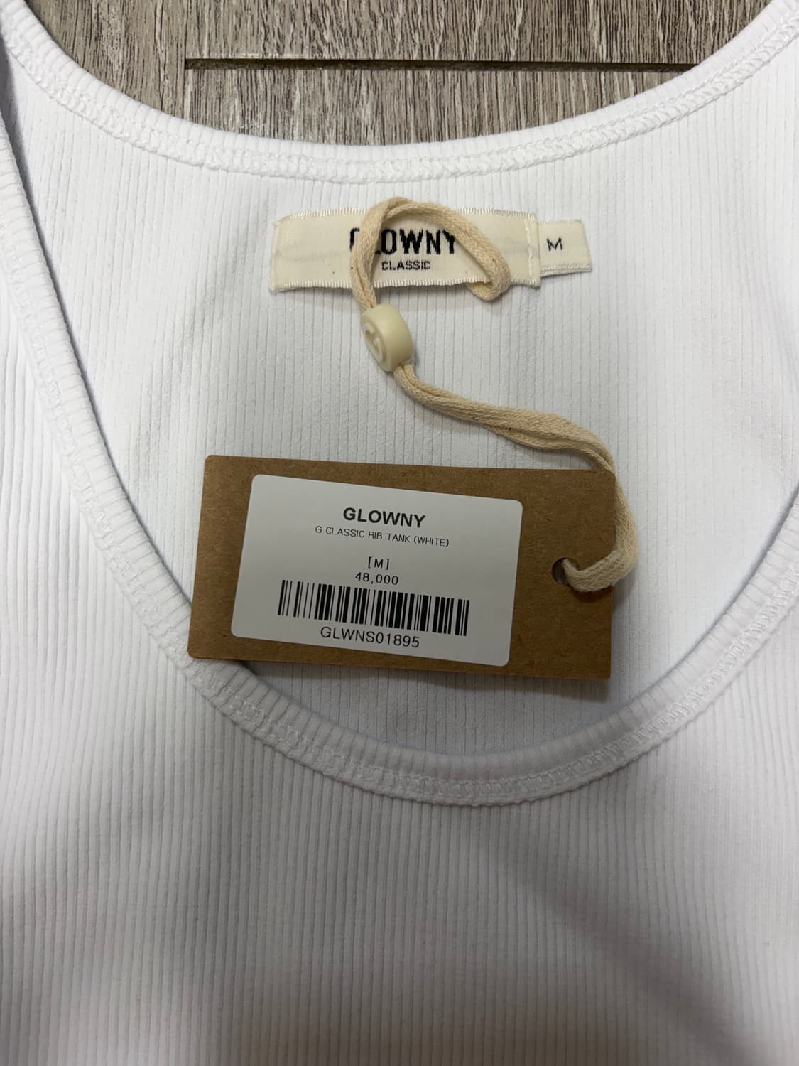 [GLOWNY] G CLASSIC RIB TANK (WHITE) 상품이미지3