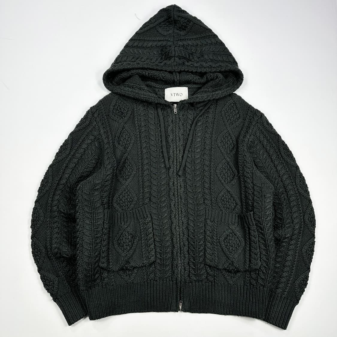 VTG 빈티지 투웨이 헤비 코튼 니트 집업 (실측 L) 상품이미지2