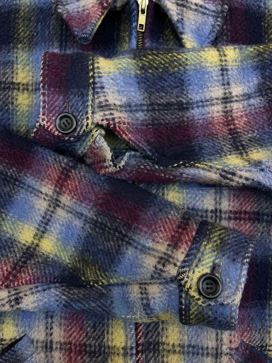 오시코시 타탄 체크 울 자켓 상품이미지6