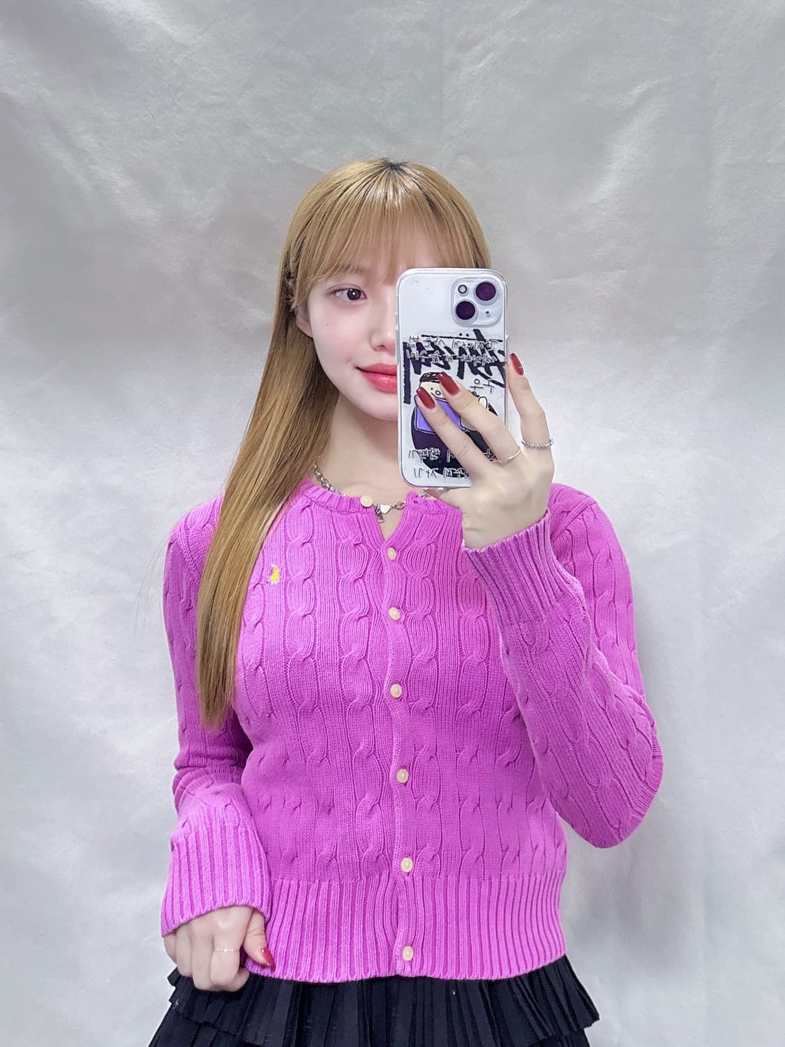 폴로 랄프로렌 핑크 포니 케이블 가디건  상품이미지3