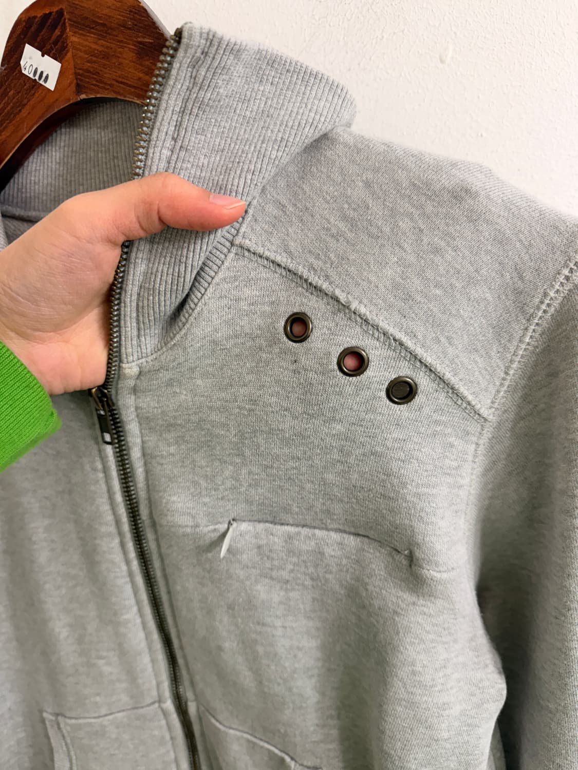 빈티지 무채색 핀터깔 무스탕 스트릿 코디 세트 상품이미지6