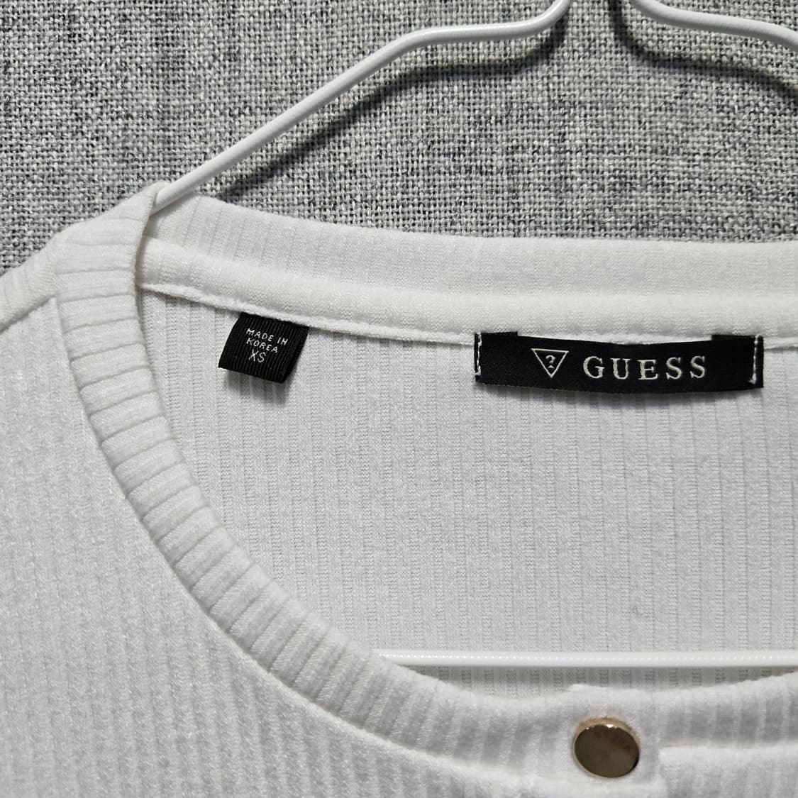 게스 흰색 골지 긴팔티  상품이미지4