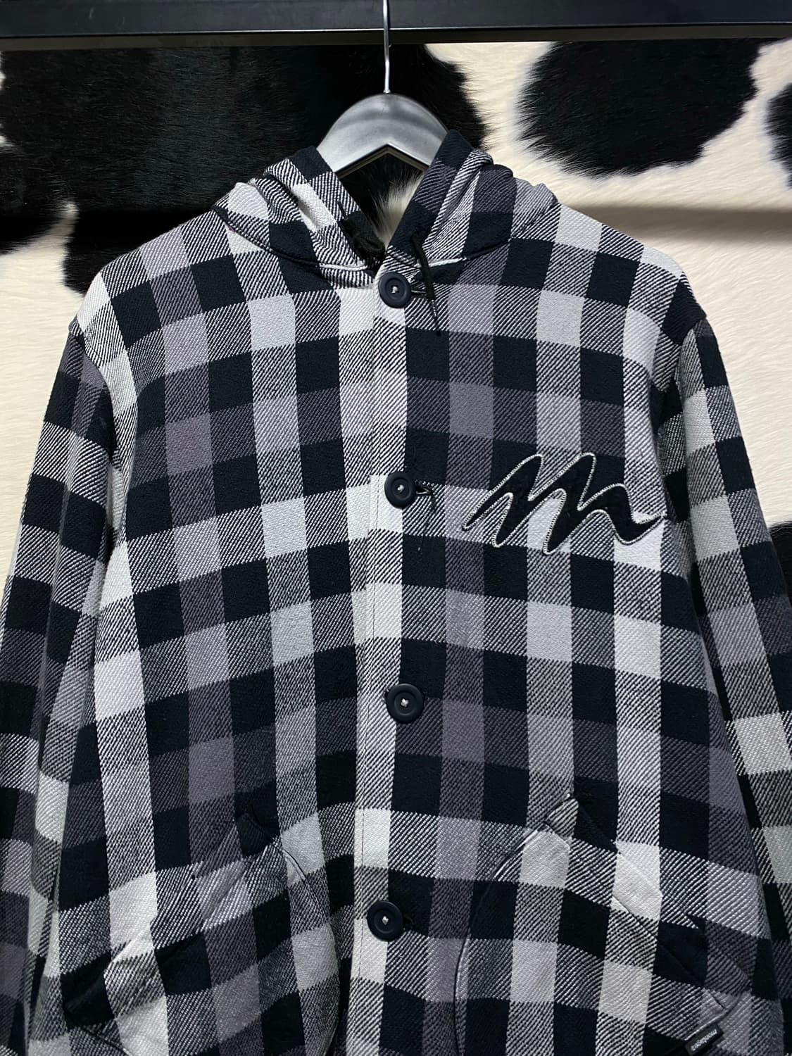 Montage 패치 디테일 체크 후드자켓 상품이미지3